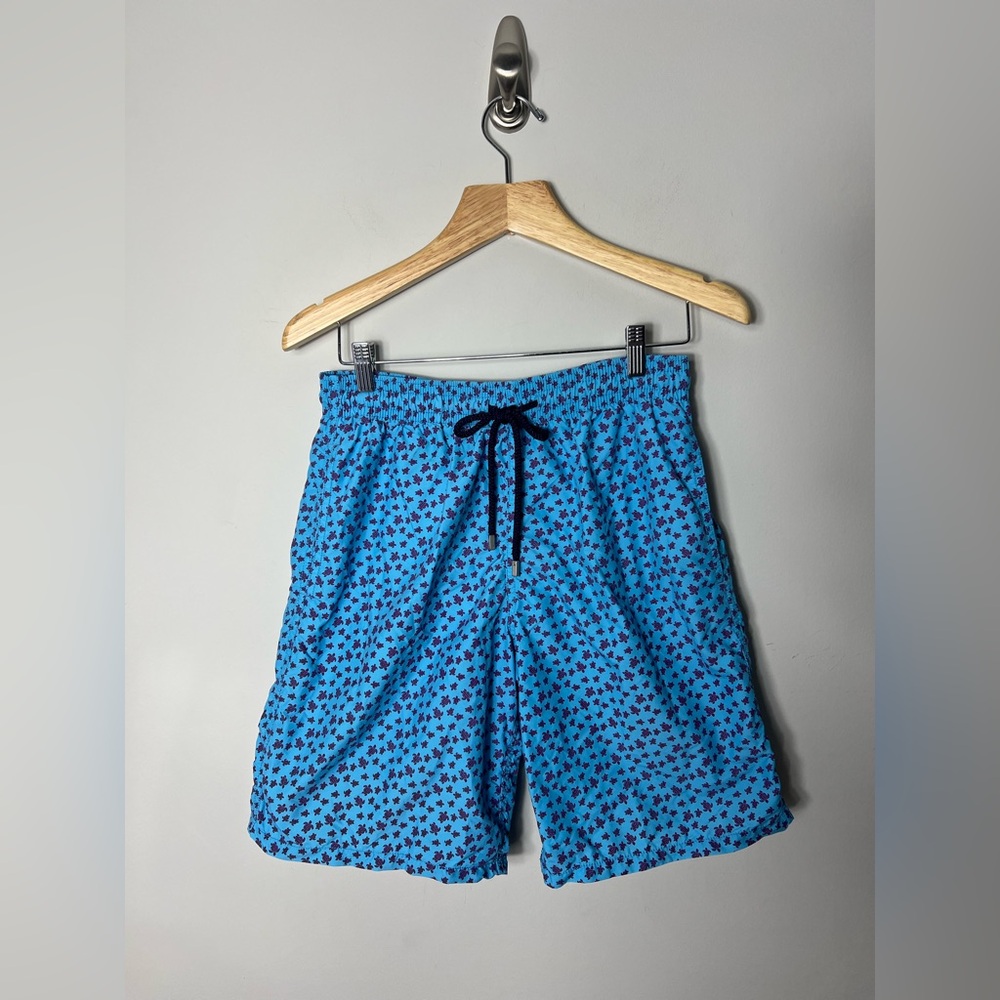 Vilebrequin - Moorea Mid-Length Printed Swim Shorts - Blue Size Large 130 - Picture 4 of 14